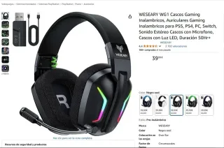¡-50%! | Weseary WG1 - Cascos Gaming Inalámbricos