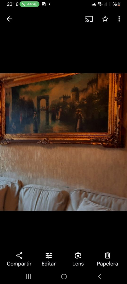 Cuadro París - Óleo sobre madera dorada