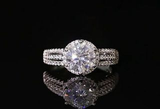 Anillo 3CT Moissanita Plata