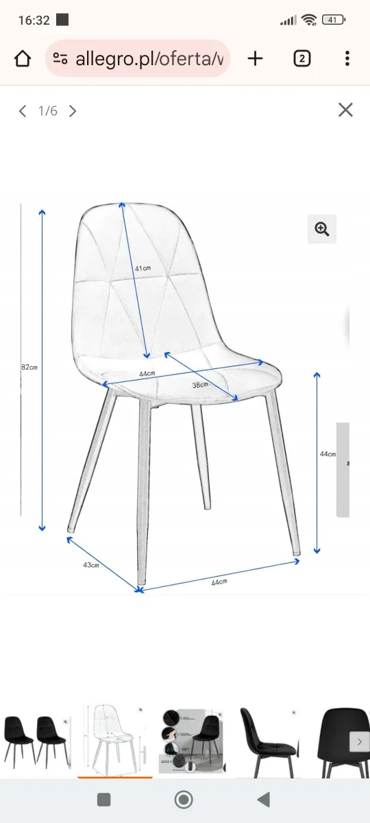 ✅4 Sillas Comedor salon Negro, Terciopelo nuevas