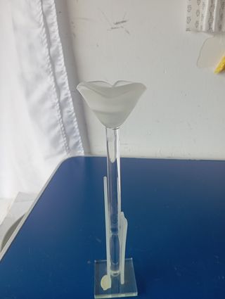 Vaso Fiore Vetro Bianco
