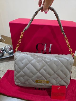 Bolso Carolina Herrera Gris Modelo Bimba el grande