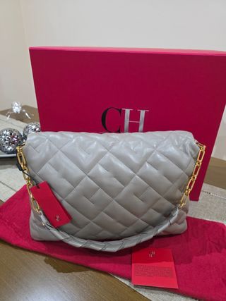 Bolso Carolina Herrera Gris Modelo Bimba el grande