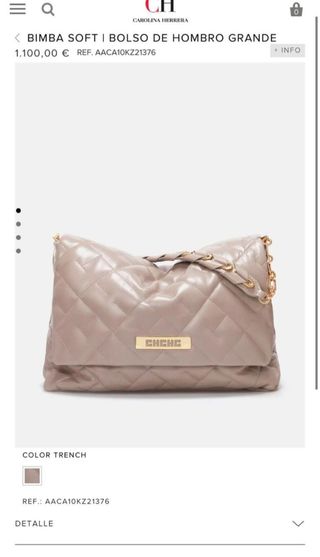 Bolso Carolina Herrera Gris Modelo Bimba el grande