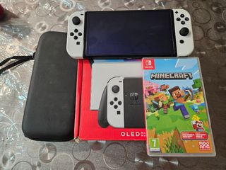Nintendo Switch OLED bianco + Minecraft