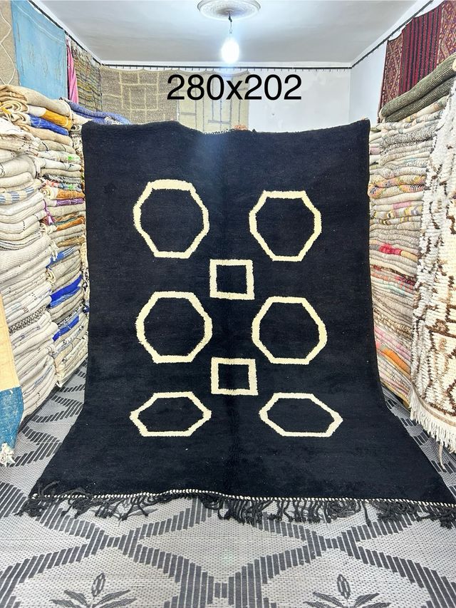 Alfombra Bereber negro y blanco