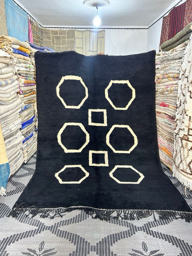 Alfombra Bereber negro y blanco