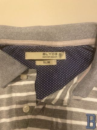 Polo a righe grigio-bianco