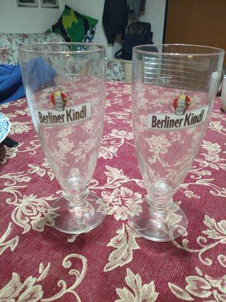 2 Bicchieri calici birra Berliner Kindl 