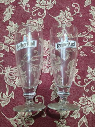 2 Bicchieri calici birra Berliner Kindl 