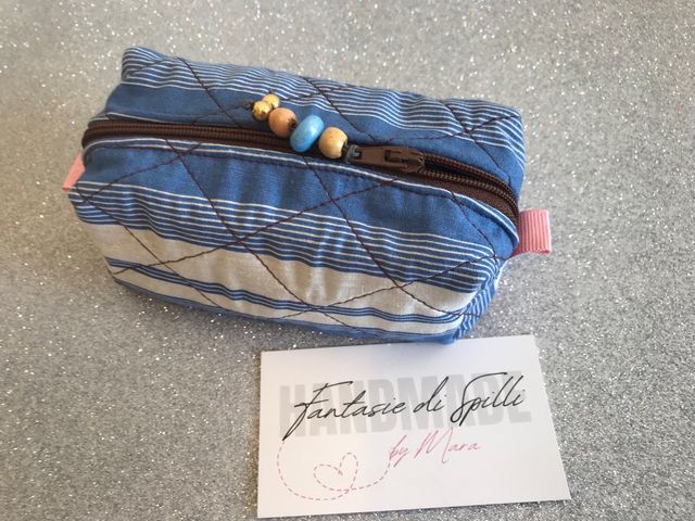 Pochette righe blu  Fantasie di Spilli Hand made