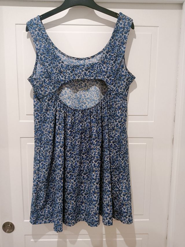 Vestido verano azul y blanco