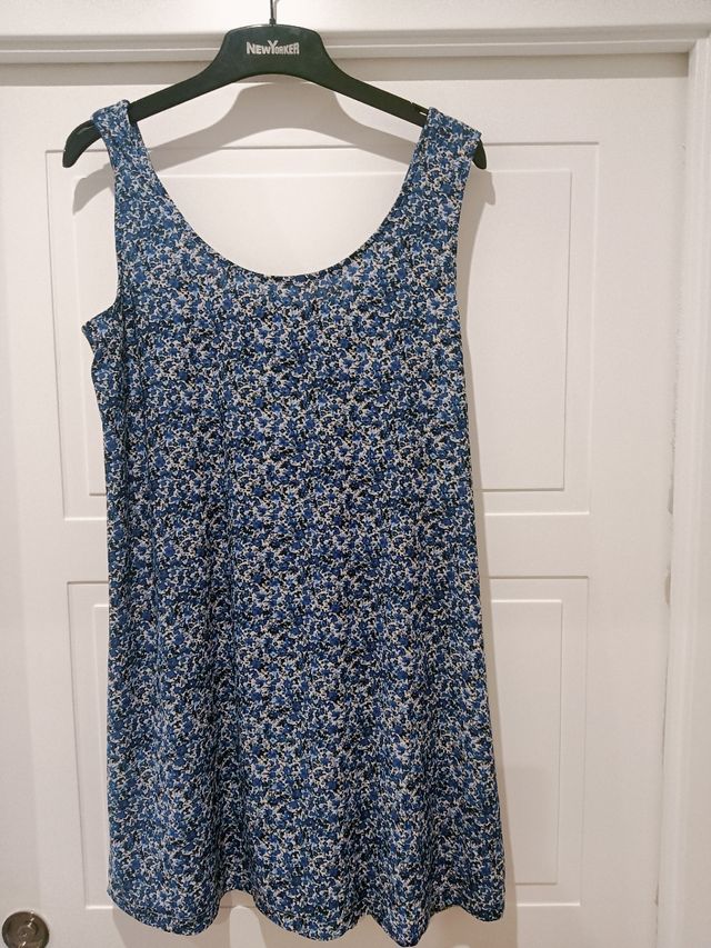 Vestido verano azul y blanco