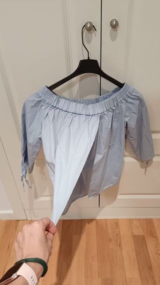 Blusa XS - Escote barco, abertura trasera