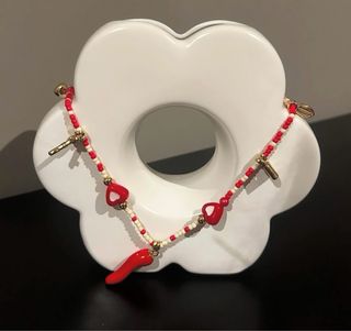 Collana rossa e bianca - cornetto