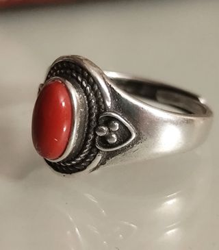 Anillo de Plata y Turmalina roja 