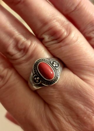 Anillo de Plata y Turmalina roja 