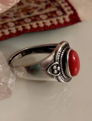 Anillo de Plata y Turmalina roja 