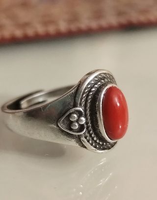 Anillo de Plata y Turmalina roja 