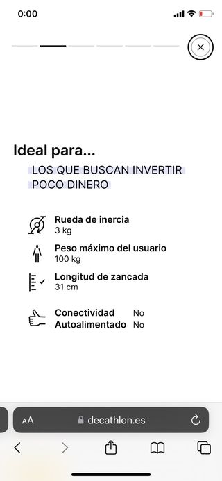 Bicicleta elíptica EL100 volante de inercia 3Kg