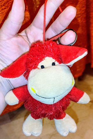 Peluche agnello rosso portachiavi
