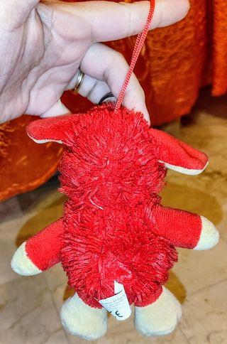 Peluche agnello rosso portachiavi