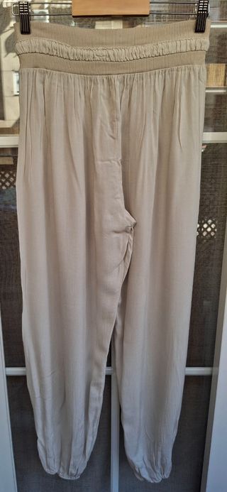 Conjunto blusa+pantalón marrón y beige