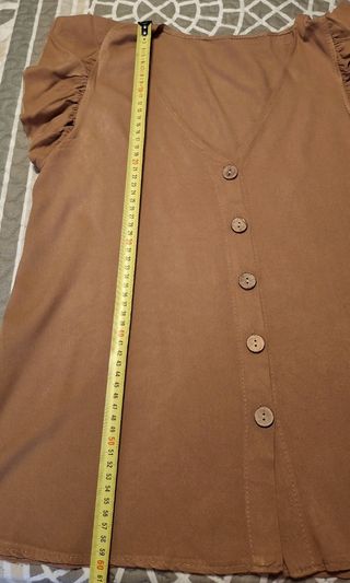 Conjunto blusa+pantalón marrón y beige