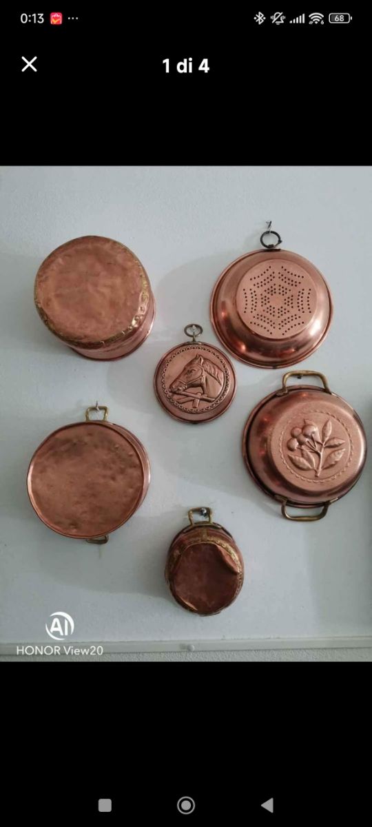 Set pentole rame vintage