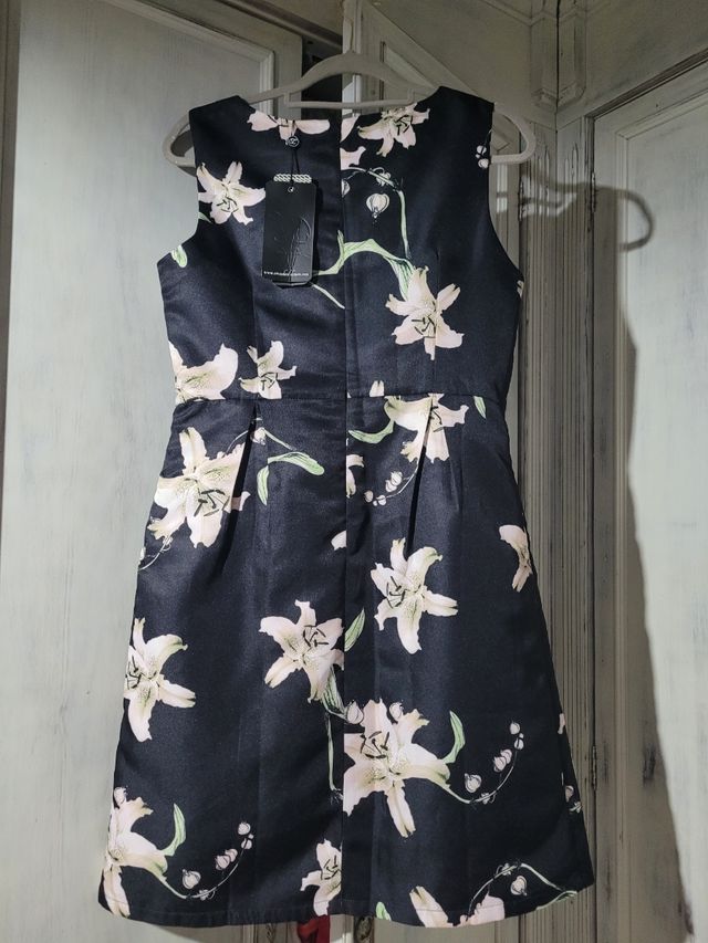Vestido floral negro - Talla L