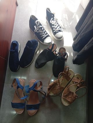 5 pares zapatos señora 39 variados