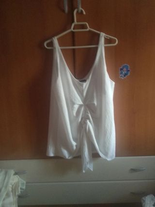 Blusa blanca lazo - Talle único