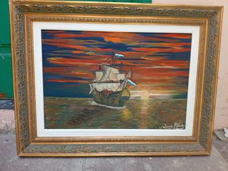 Cuadro barco velero - Pintura al óleo