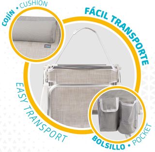 Silla Plegable Playa Aktive - Aluminio Beige