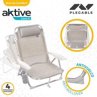 Silla Plegable Playa Aktive - Aluminio Beige