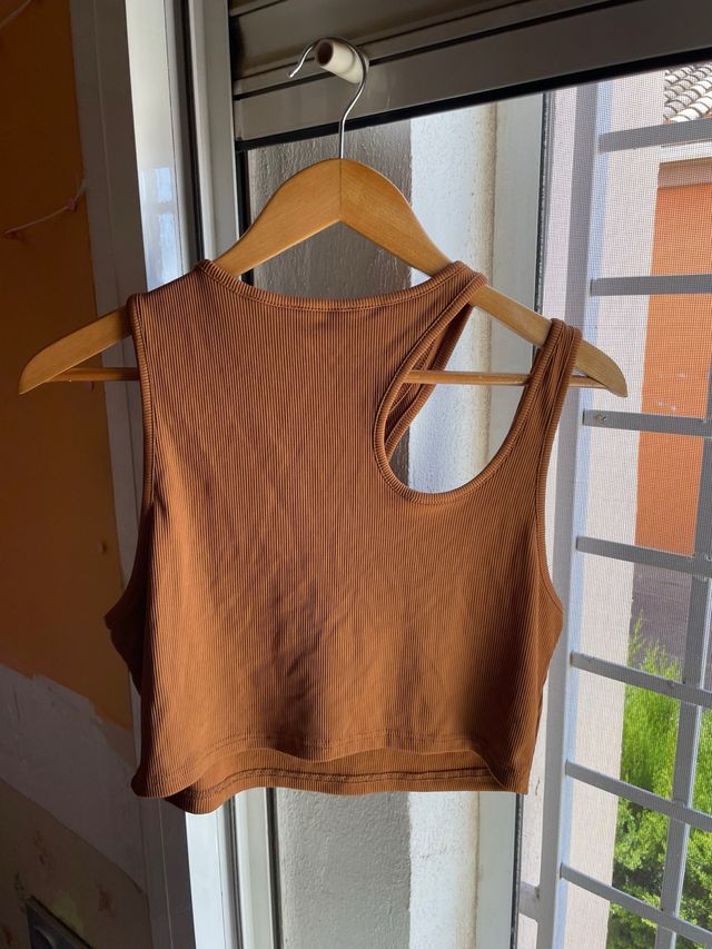 Top marrón Shein - crop top