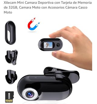 Cámara deportiva mini magnética + microSD 32GB.