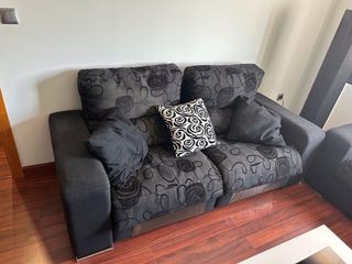 Sofá 2 plazas - Negro/Gris
