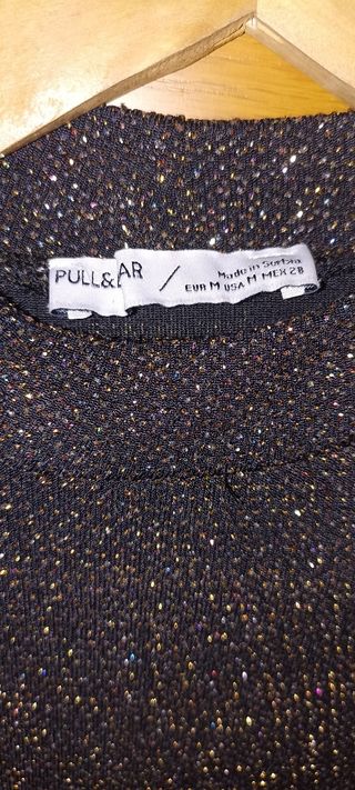 Top negro Pull&Bear M - Brillante
