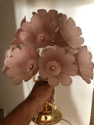 Lampara vintage flores rosa