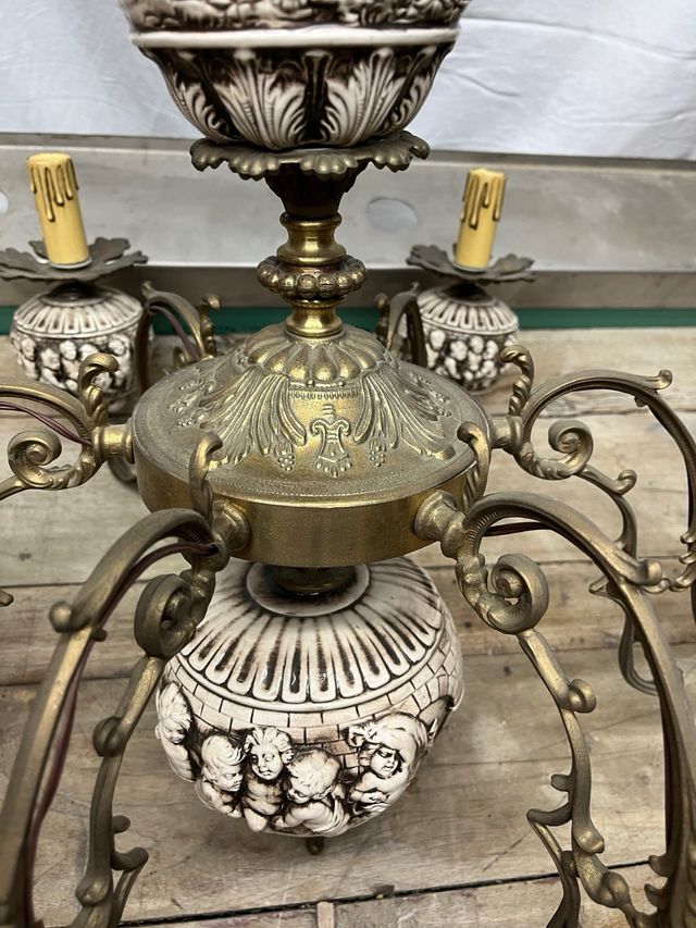 Lampadario antico a 6 luci 