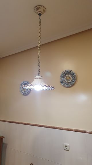 Lampara techo cerámica vintage cocina