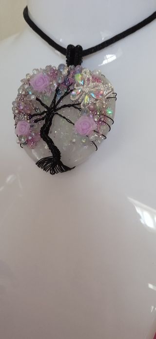 Colgante árbol de la vida | Plata-Rosa