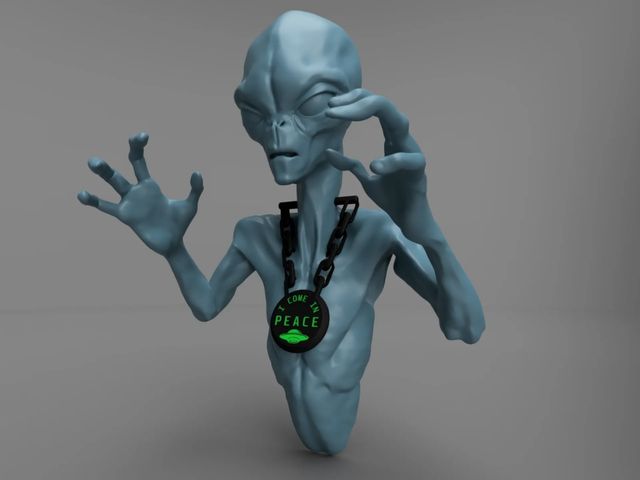 Alien Gris Impreso pared grande