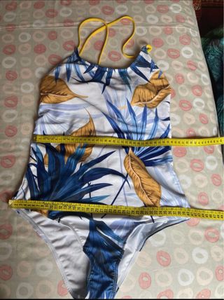 Bañador azul y blanco mujer