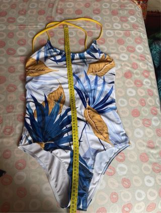 Bañador azul y blanco mujer