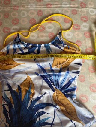 Bañador azul y blanco mujer
