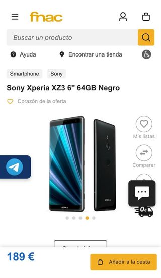 Smartphone Sony Xperia XZ3 64 GB argento