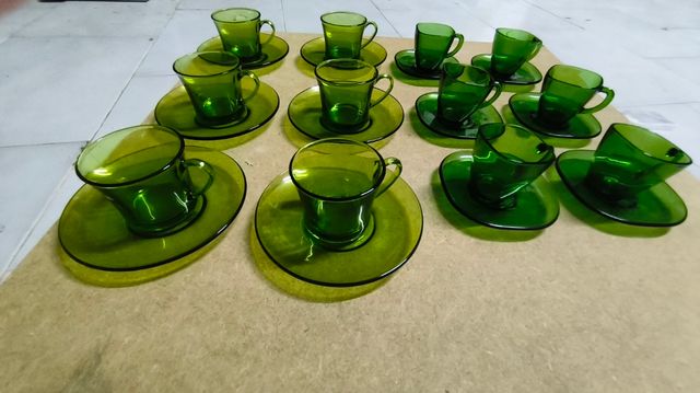 Juego tazas verdes