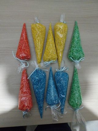 10 Coni Riso Colorato Feste